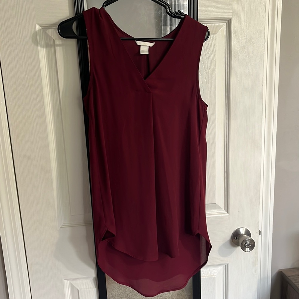 Sheer Maroon H&M tank top with thick straps